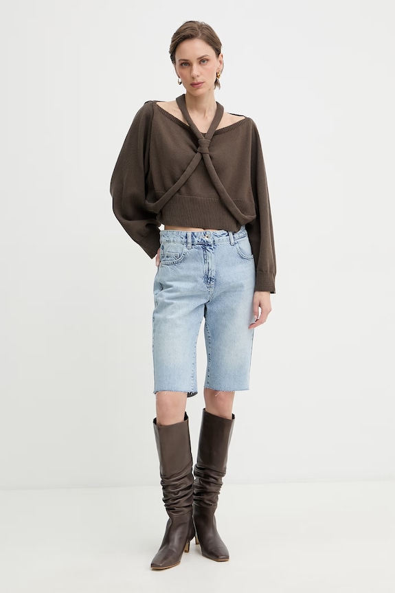 Patrizia Pepe ženske kratke hlače denim 2P1769.D1WZB modra SS26