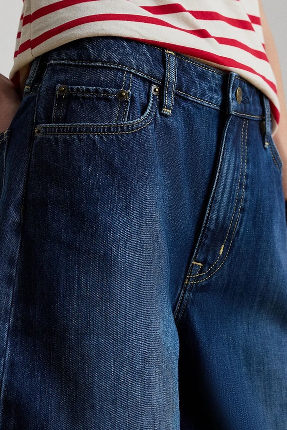 Lauren Ralph Lauren bermudy damskie jeansowe granatowy 200P13594