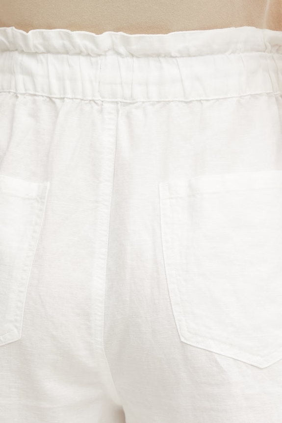 Tommy Jeans šortky dámske s ľanom DW0DW22227 biela