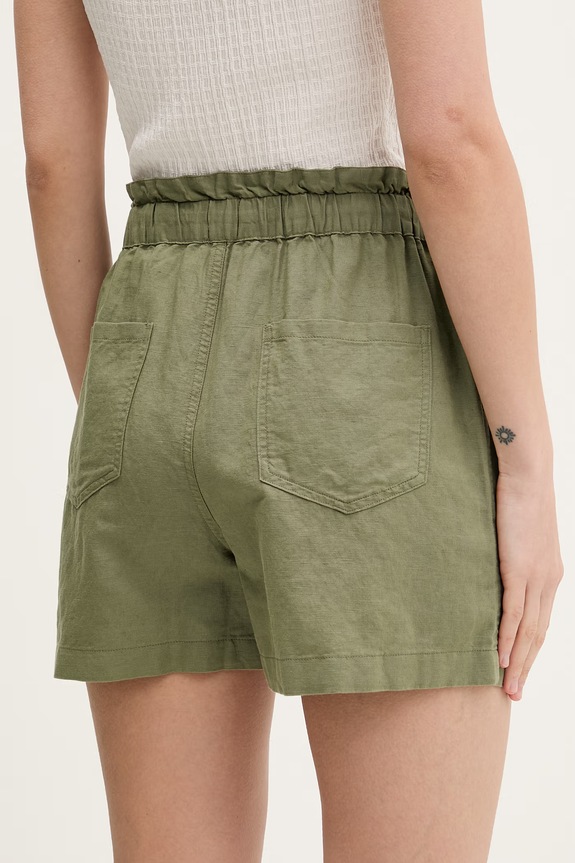 Odzież Tommy Jeans szorty damskie z lnem DW0DW22227 zielony