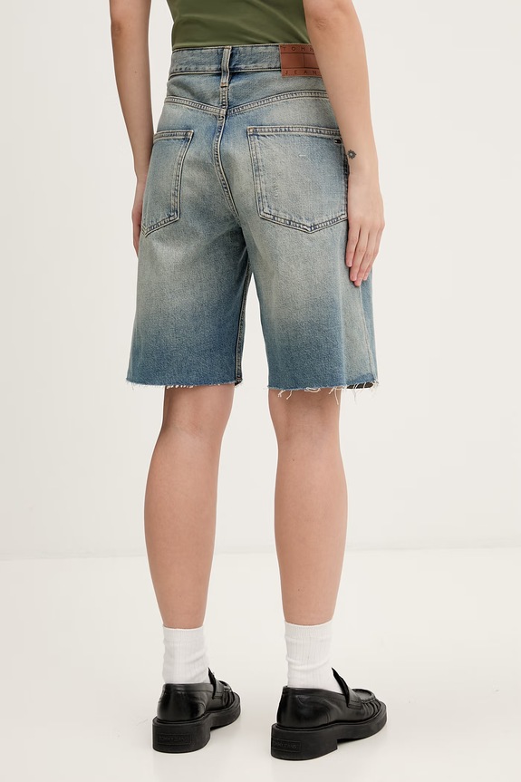 Ρούχα Tommy Jeans σορτς γυναικεία ντένιμ DW0DW22395 μπλε