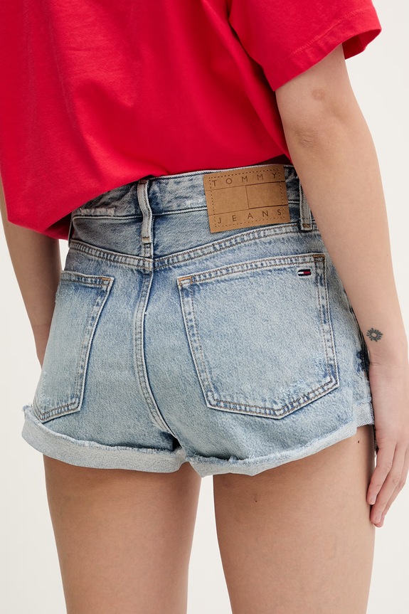 Oblečenie Tommy Jeans šortky dámske rifľové DW0DW22397 modrá