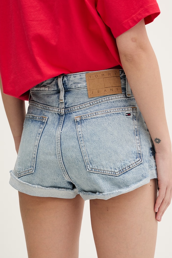 Oblečenie Tommy Jeans šortky dámske rifľové DW0DW22397 modrá