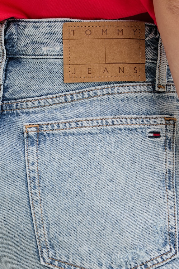 Tommy Jeans šortky dámske rifľové modrá DW0DW22397