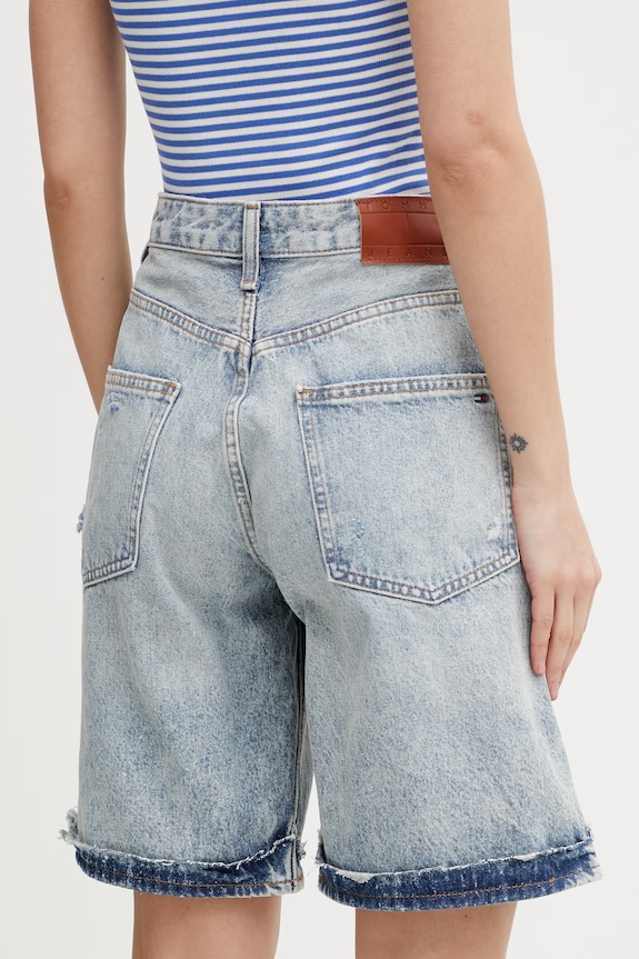 Oblečenie Tommy Jeans šortky dámske rifľové DW0DW22686 modrá