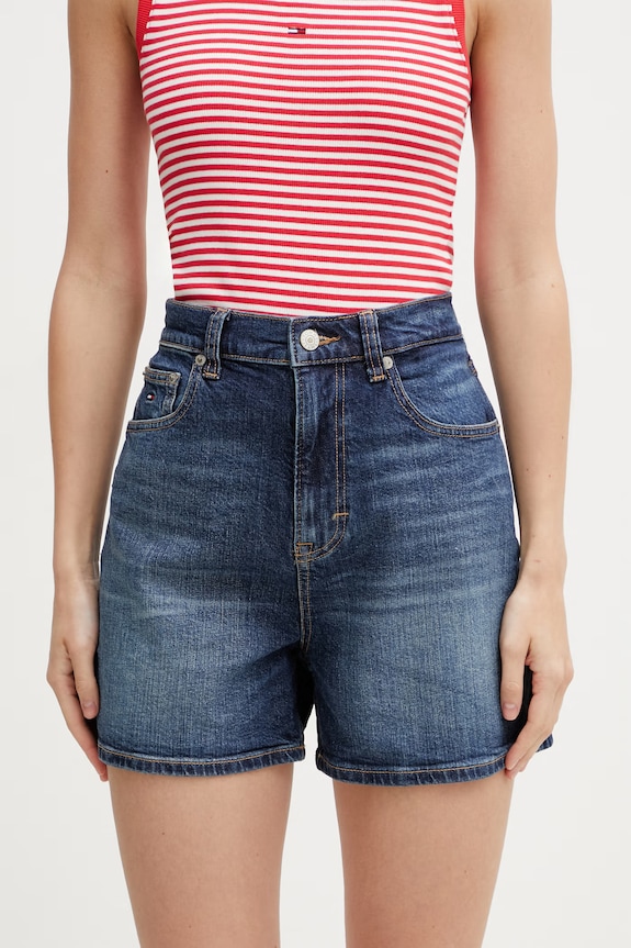 Tommy Jeans szorty damskie jeansowe granatowy DW0DW22688