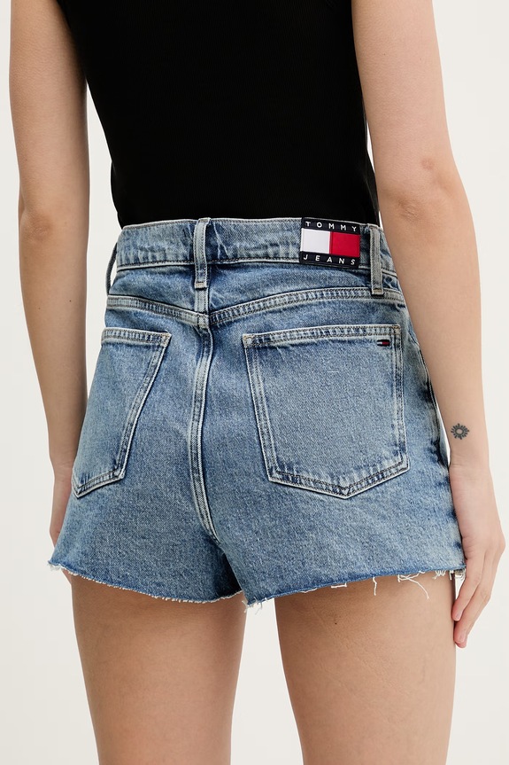 Oblečenie Tommy Jeans šortky dámske rifľové DW0DW22691 modrá