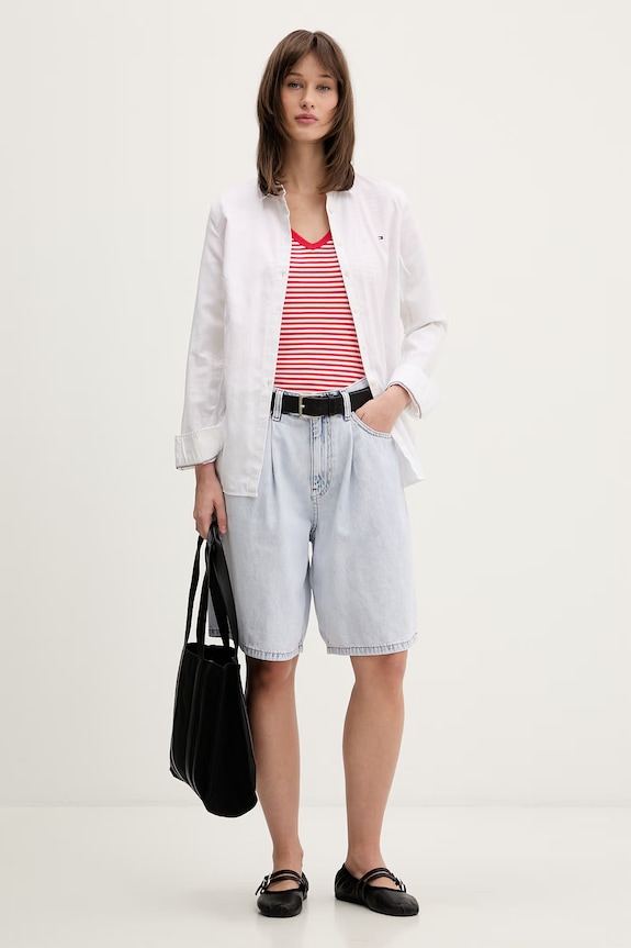 Tommy Jeans šortky dámske rifľové DW0DW22709 modrá SS26