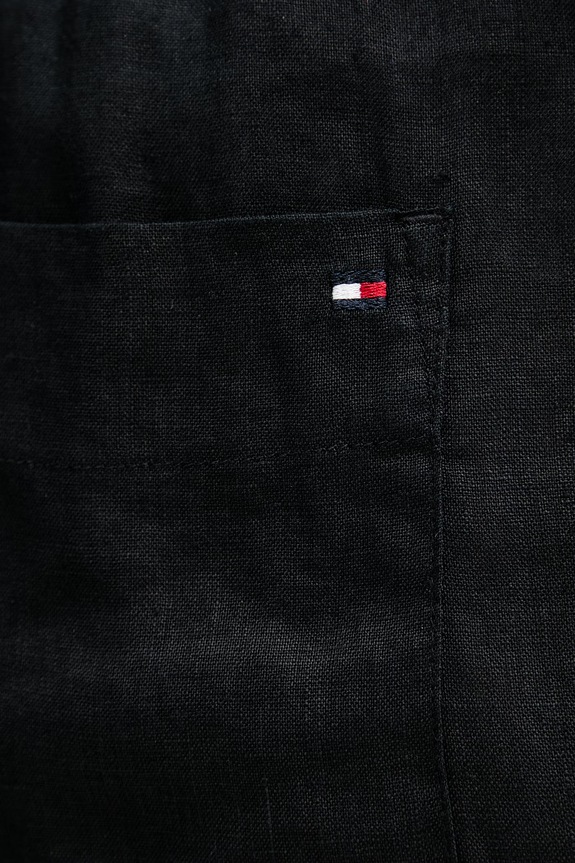 Tommy Hilfiger Σορτς γυναικεία λινά μαύρο WW0WW49637