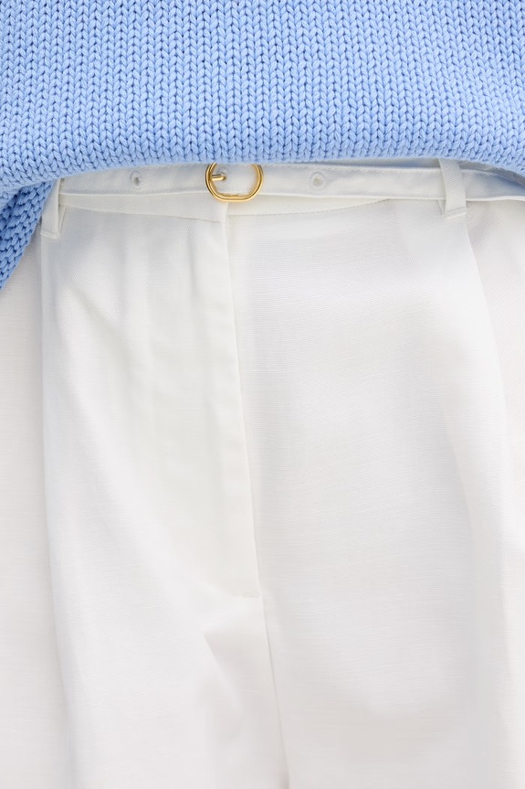 Tommy Hilfiger pantaloncini da donna con lino bianco WW0WW49040