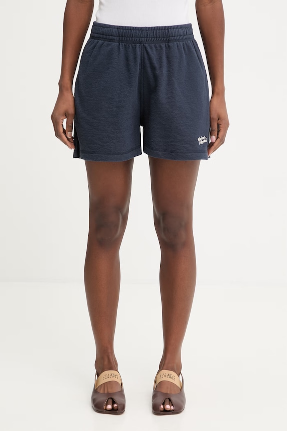 Maison Kitsuné Teplákové šortky bavlněné dámské námořnická modř QW01400KA0035