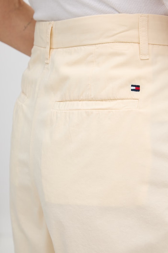 Tommy Hilfiger šortky dámske bavlnené béžová WW0WW49595