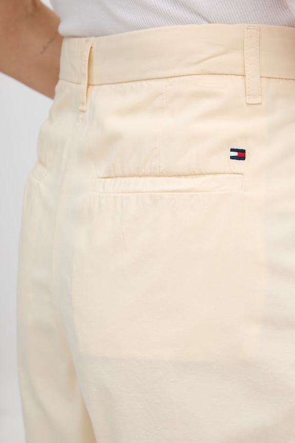 Tommy Hilfiger šortky dámske bavlnené béžová WW0WW49595