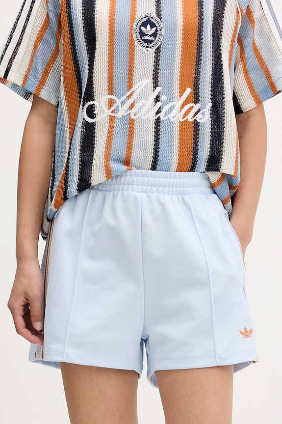 adidas Originals trenirka kratke hlače ženske z bombažem modra KY3166