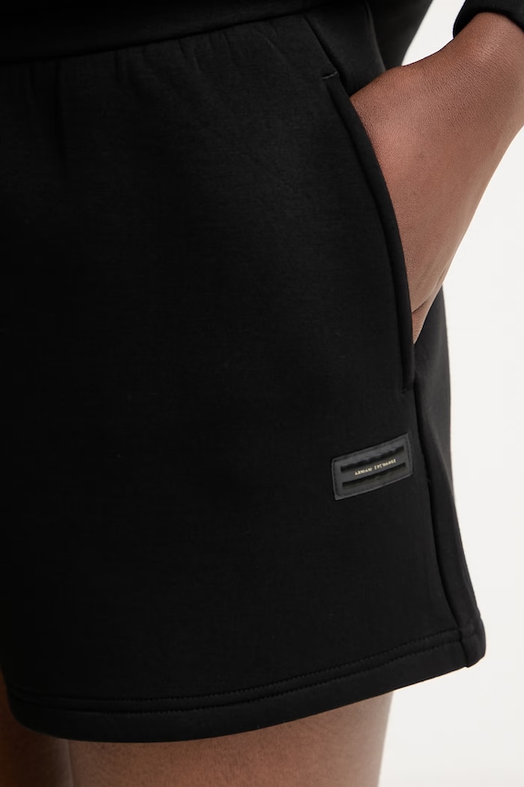 Armani Exchange pantaloni scurți pentru femei, cu vâscoză negru XW002044.AF21290