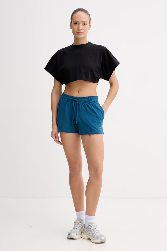 Under Armour Σορτς επίσημα γυναικεία από βαμβάκι με ελαστάν Terry 6011022 τιρκουάζ SS26