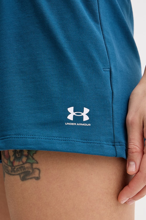 Under Armour Σορτς επίσημα γυναικεία από βαμβάκι με ελαστάν Terry τιρκουάζ 6011022