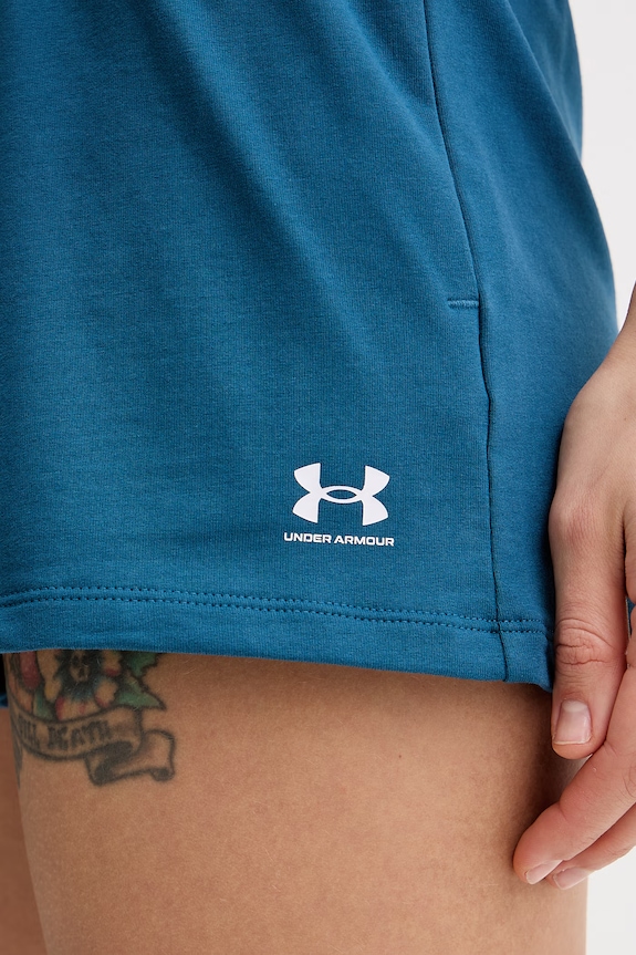 Under Armour Σορτς επίσημα γυναικεία από βαμβάκι με ελαστάν Terry τιρκουάζ 6011022