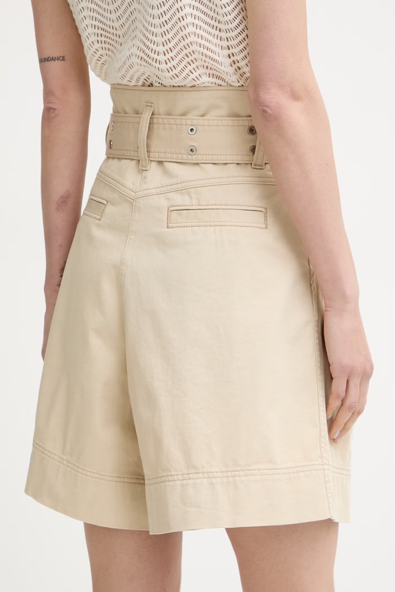 Îmbrăcăminte BOSS Orange pantaloni scurți pentru femei, din bumbac cu elastan C Tulina-D 50556394 bej