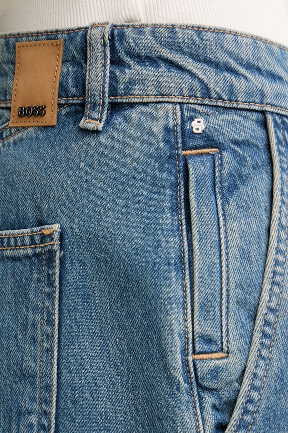 BOSS kratke hlače ženske traper ALLEXY DENIM SHORT plava 50558739