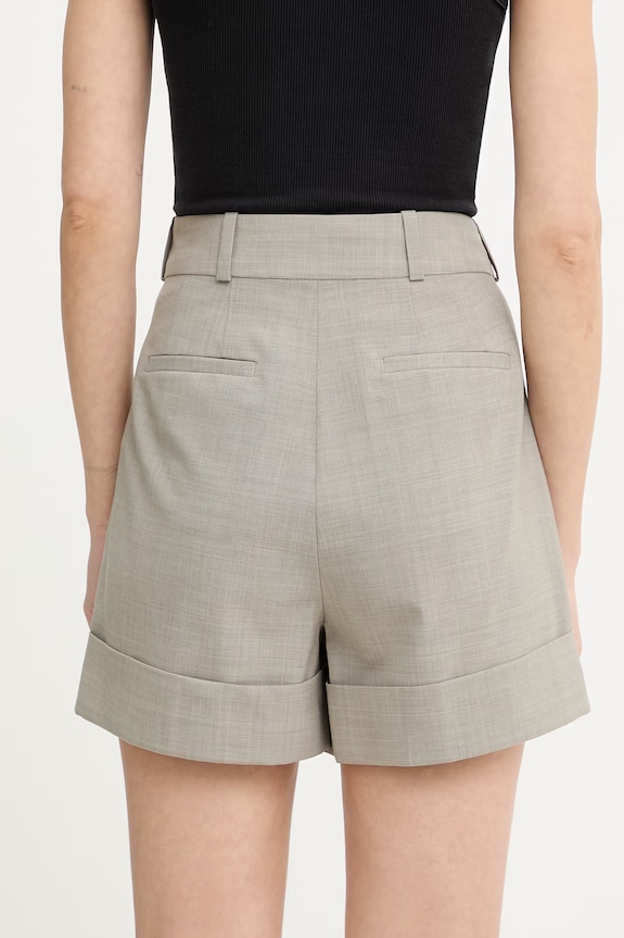 Oblečenie rag & bone elegantné šortky dámske s vlnou Neila RA2L25H9MTA sivá