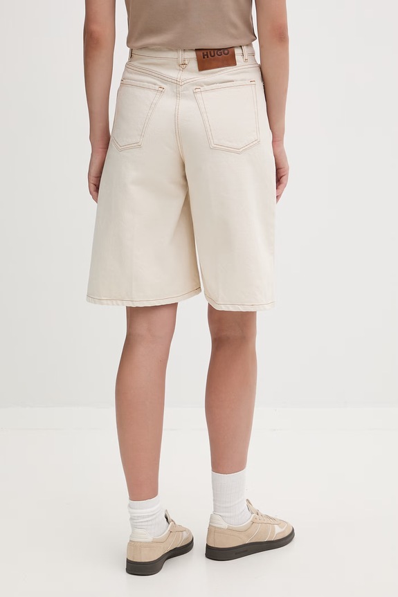 Abbigliamento HUGO Pantaloncini da donna in cotone Gelita_1 50557029 beige