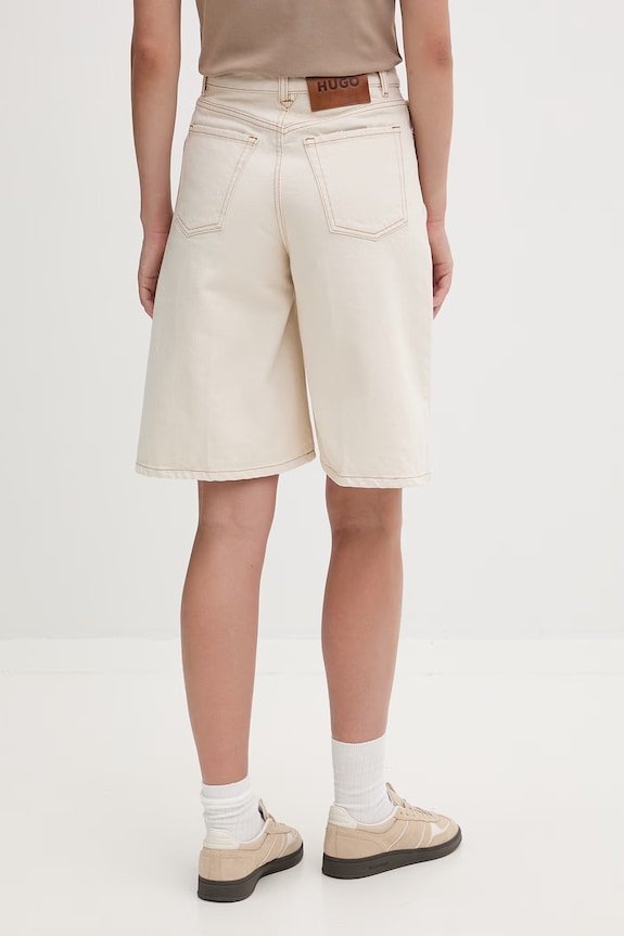Abbigliamento HUGO Pantaloncini da donna in cotone Gelita_1 50557029 beige
