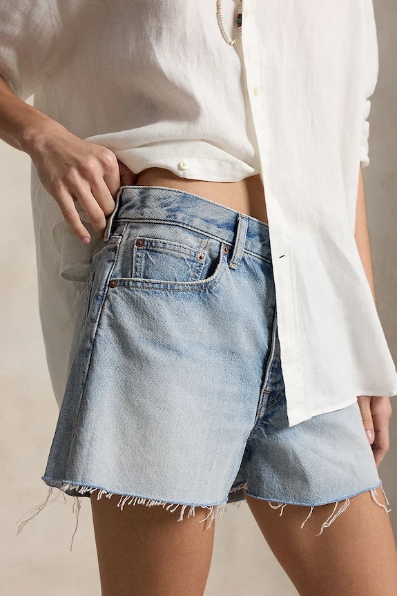 Polo Ralph Lauren RIGID DENIM-WVN-SHORTS szorty jeansowe damskie niebieski 211A12959001