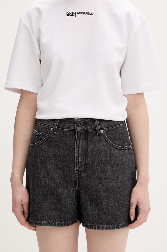 Karl Lagerfeld Jeans szorty damskie bawełniane czarny B2W10068