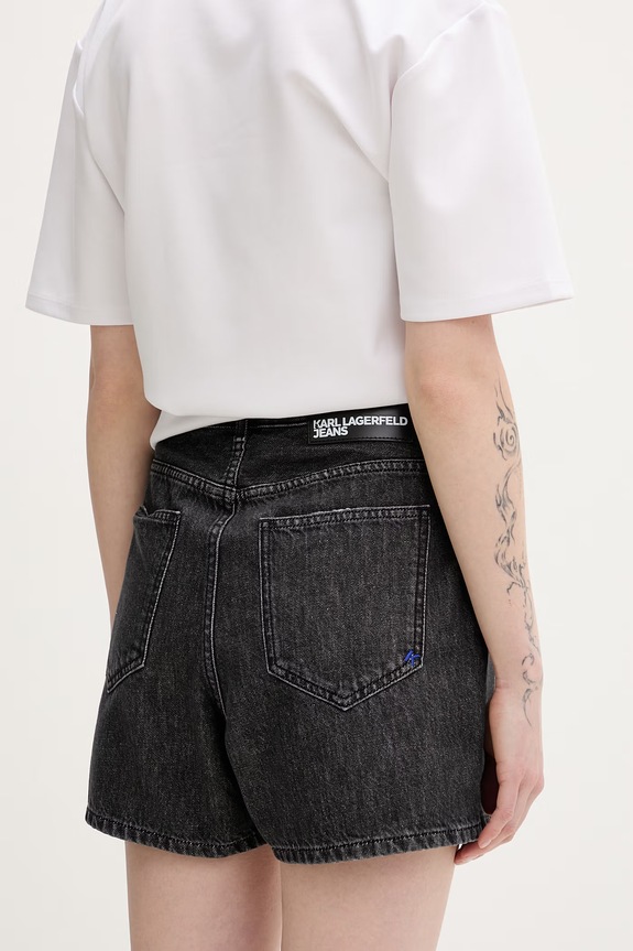 Odzież Karl Lagerfeld Jeans szorty damskie bawełniane B2W10068 czarny