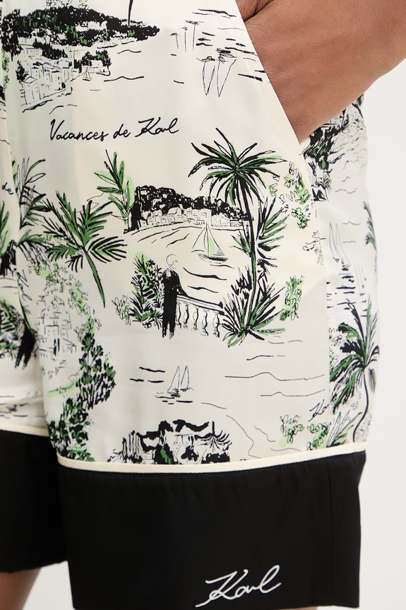 Karl Lagerfeld σορτς γυναικεία με βισκόζη μπεζ B2W10027