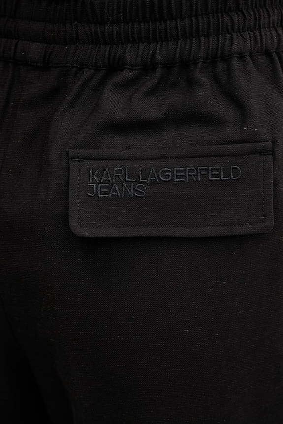 Karl Lagerfeld Jeans pantaloni scurți din amestec de in negru B2W10057