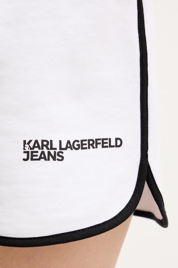 Βαμβακερό σορτσάκι Karl Lagerfeld Jeans λευκό B2W10125