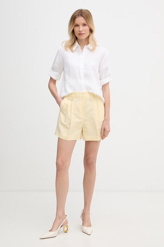 MICHAEL Michael Kors pantaloni scurți pentru femei, cu in MS63012KPY galben SS26