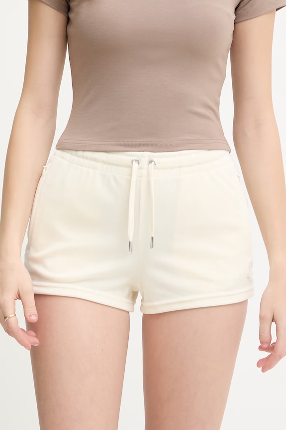 Oblečenie Juicy Couture šortky dámske zamatové TAMIA SHORTS JCWHS126305 béžová