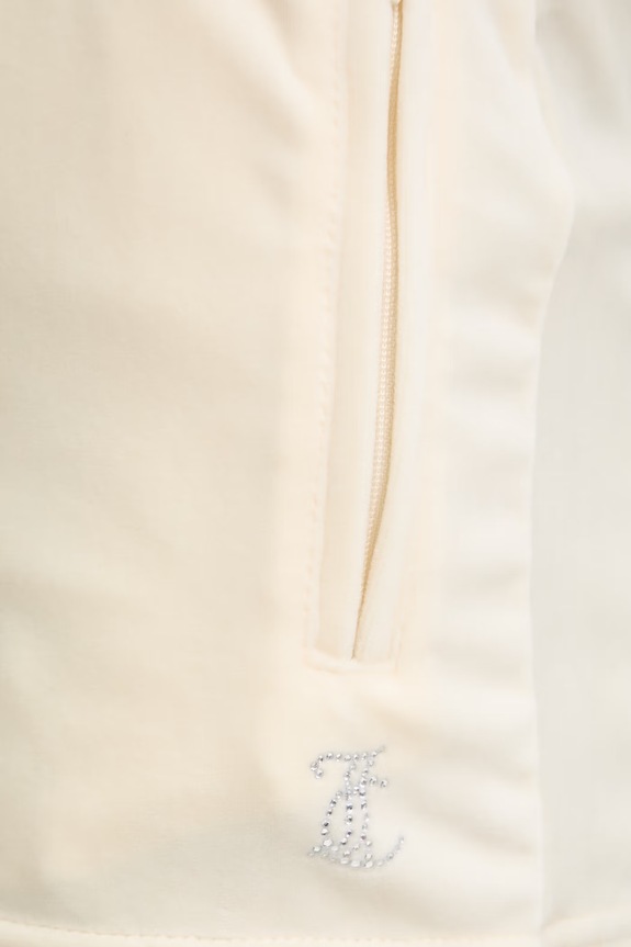 Juicy Couture šortky dámske zamatové TAMIA SHORTS béžová JCWHS126305