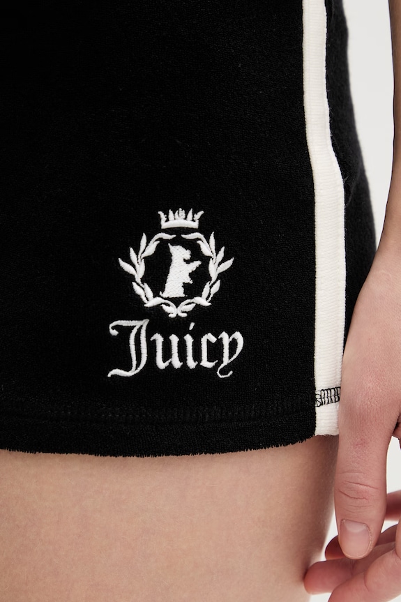 Juicy Couture szorty damskie APPLIQUE SHORTS czarny JCWHS126315