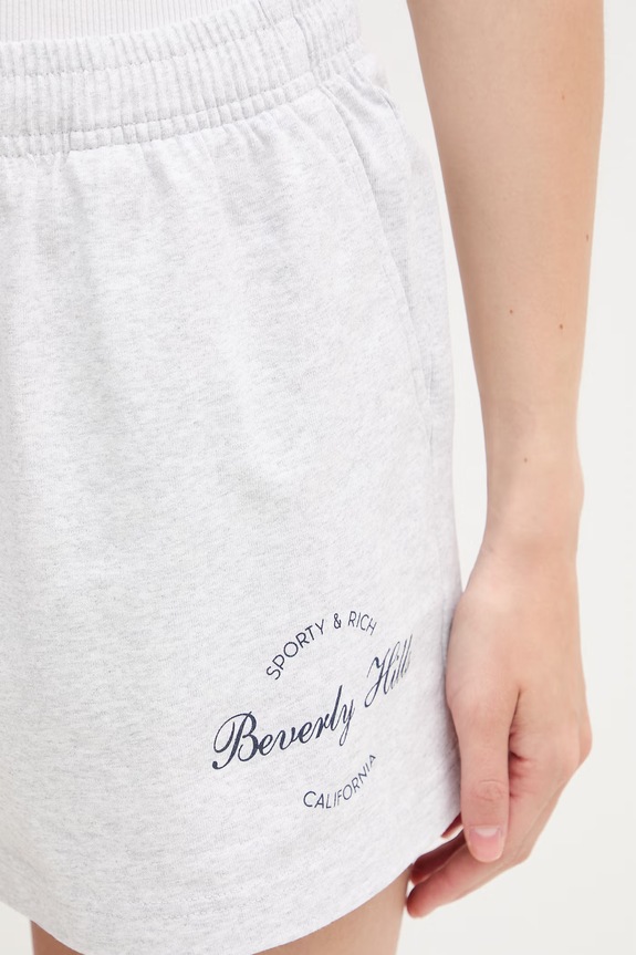 Sporty & Rich Beverly Script Disco шорты для женщин серый SH03776257GY03