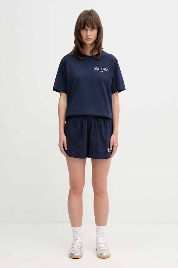 Sporty & Rich Vendome LA спортивные шорты из хлопка для женщин SH03776269BL106 тёмно-синий