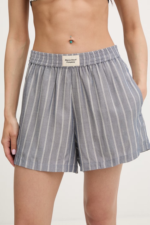 Rip Curl pantaloni scurți pentru femei, din vâscoză BEACH DAYS PINSTRIPE albastru 051WWS