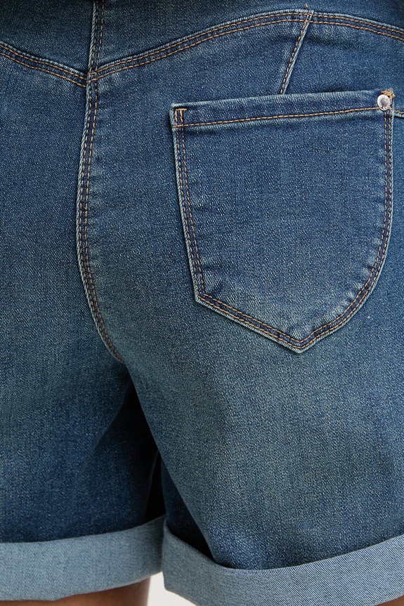 Morgan pantaloni scurți pentru femei, din denim albastru SHAKU