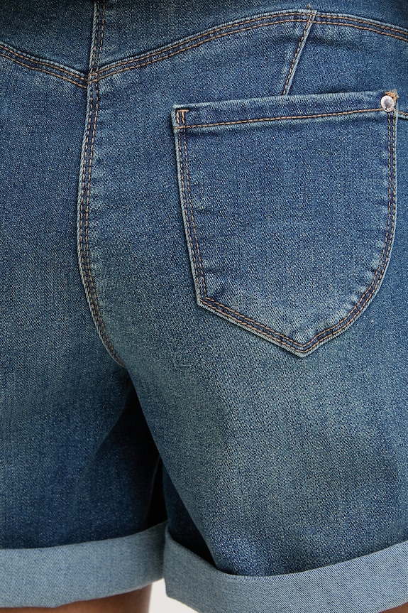 Morgan pantaloni scurți pentru femei, din denim albastru SHAKU