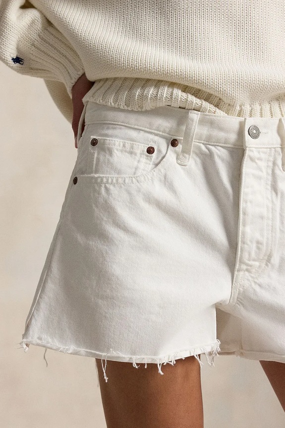 Polo Ralph Lauren szorty damskie bawełniane biały 211A12972