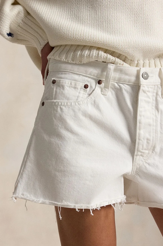 Polo Ralph Lauren szorty damskie bawełniane biały 211A12972