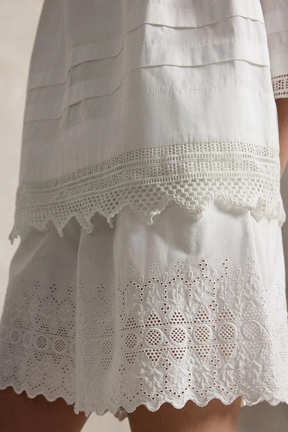 Polo Ralph Lauren pantaloni scurți pentru femei, din bumbac alb 211A12952