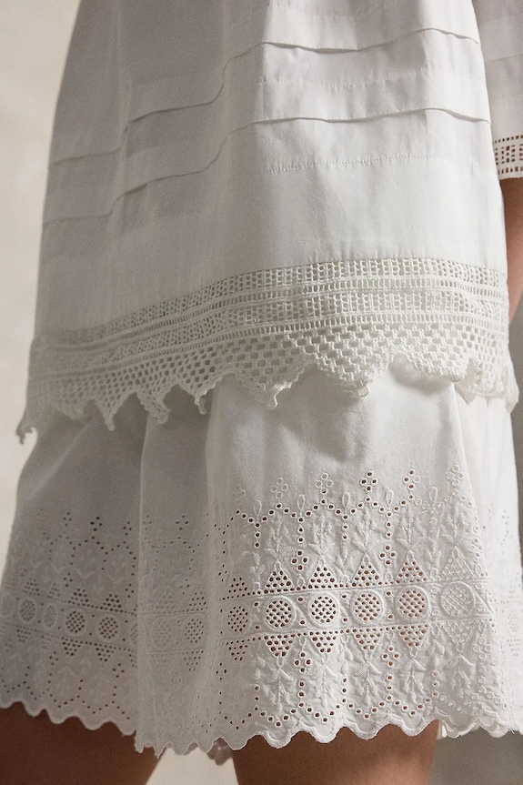 Polo Ralph Lauren pantaloni scurți pentru femei, din bumbac alb 211A12952