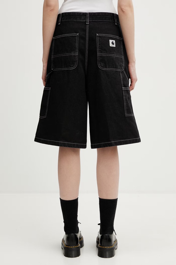 Îmbrăcăminte Carhartt WIP W' Nixon Single Knee Short pantaloni scurți din denim pentru femei I036704.8902 negru