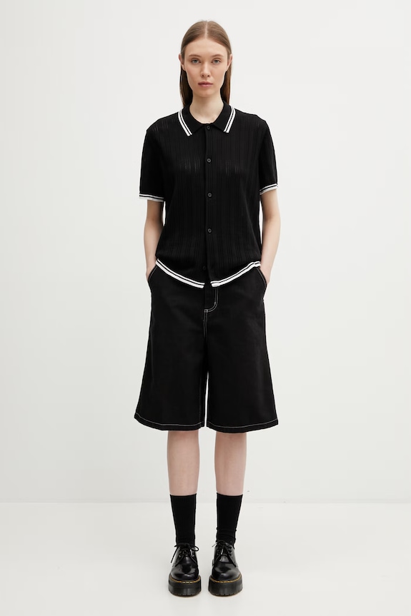 Carhartt WIP W' Nixon Single Knee Short pantaloni scurți din denim pentru femei I036704.8902 negru