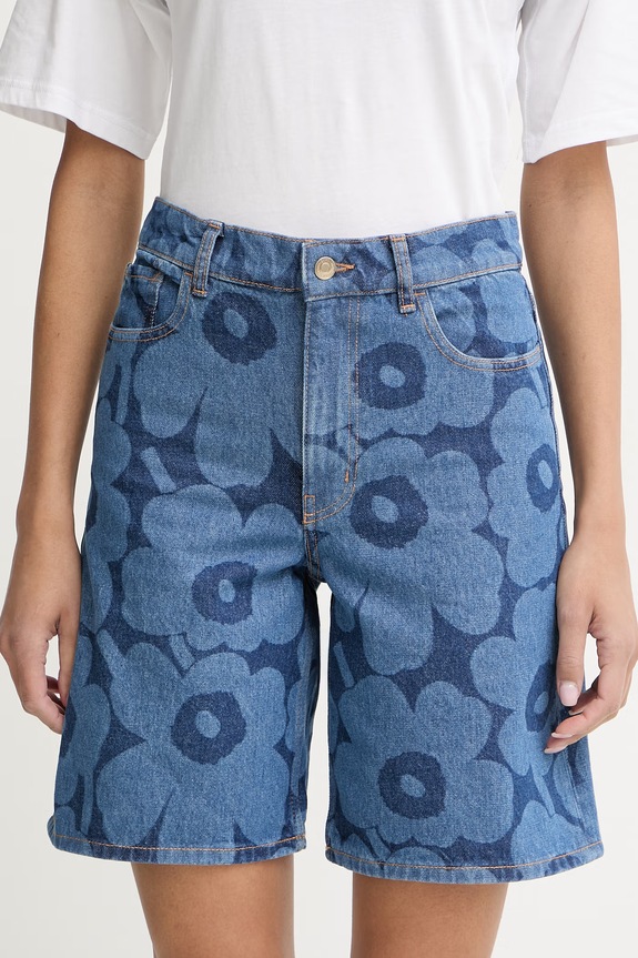 Marimekko Bermupentru femei, din denim albastru 095425