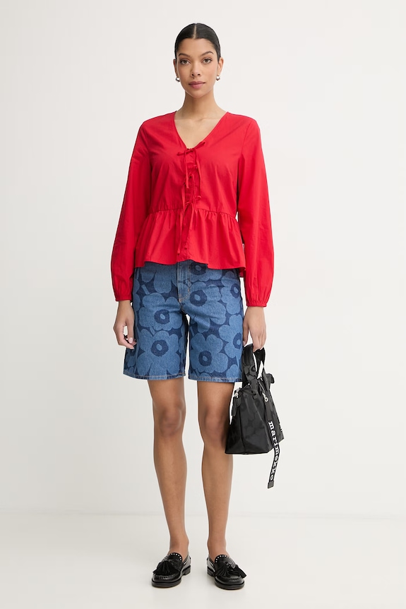 Marimekko Bermupentru femei, din denim 095425 albastru SS26